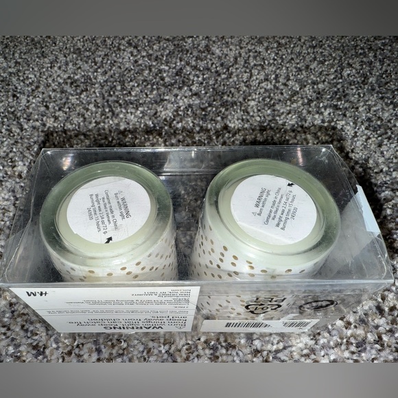 H&M white and gold Polka dots candles NWT - Picture 5 of 7